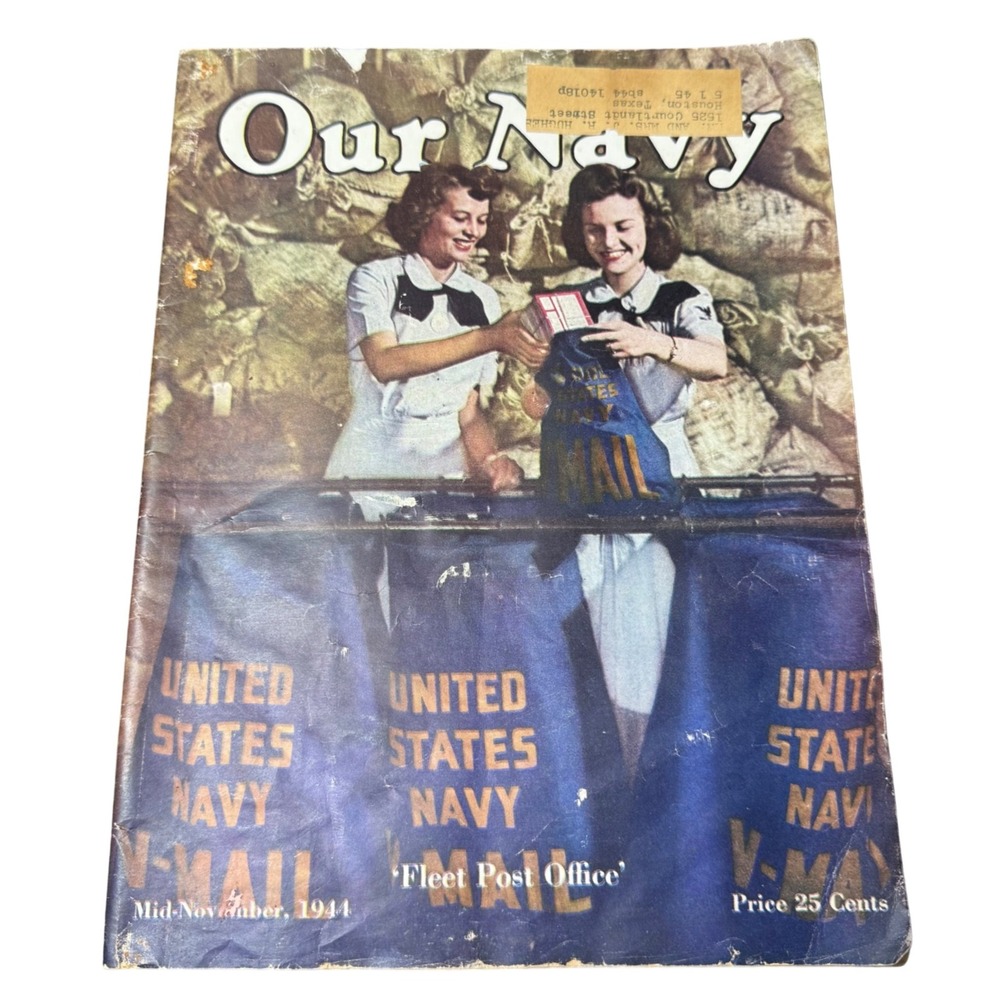 Our Navy Magazine Mid-November 1944 V-Mail Fleet Post‎ Office WWII Era